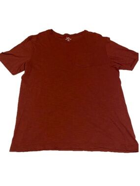 George Men’s Medium Red Short Sleeve Casual Tee with Chest Pocket 100% Cotton